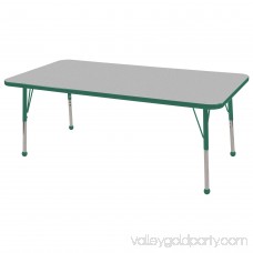 ECR4Kids 30in x 60in Rectangle Everyday T-Mold Adjustable Activity Table Maple/Maple/Green - Chunky Leg